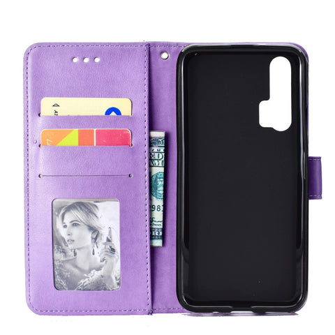 Imprint Mandala Flower Stand Wallet Leather Case for Huawei Honor 20 Pro