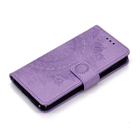 Imprint Mandala Flower Stand Wallet Leather Case for Huawei Honor 20 Pro