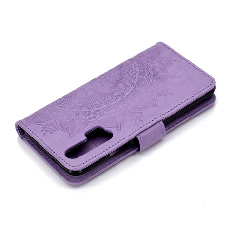 Imprint Mandala Flower Stand Wallet Leather Case for Huawei Honor 20 Pro