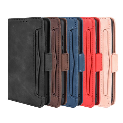 Leather Wallet Stand Phone Cover with Multiple Card Slots Protective Shell for Huawei P20