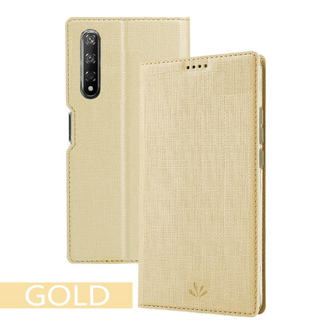 VILI DMX Cross Texture Leather Stand Case with Card Slot for Huawei Honor 9X (For China) / 9X Pro