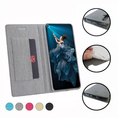 VILI DMX Cross Texture Leather Stand Case with Card Slot for Huawei Honor 20 Pro