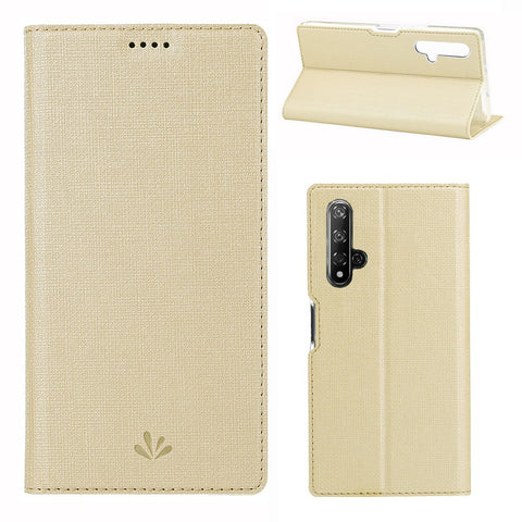 VILI DMX Cross Texture Leather Stand Cover with Card Slot for Huawei Honor 20 / nova 5T