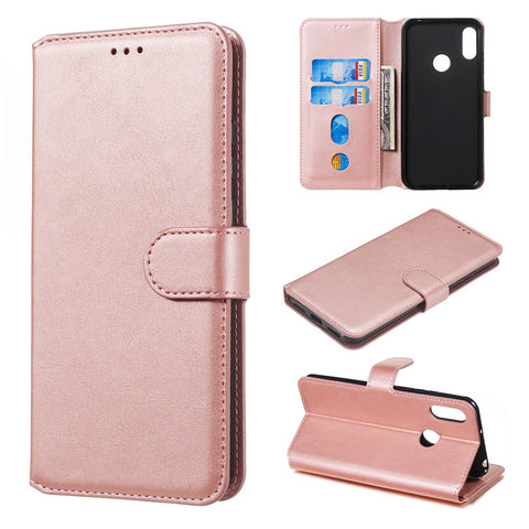 Classic Wallet Leather Stand Phone Protective Cover for Huawei Y6 (2019, with Fingerprint Sensor) / Honor 8A
