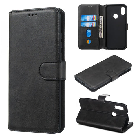 Classic Wallet Leather Stand Phone Protective Cover for Huawei Y6 (2019, with Fingerprint Sensor) / Honor 8A