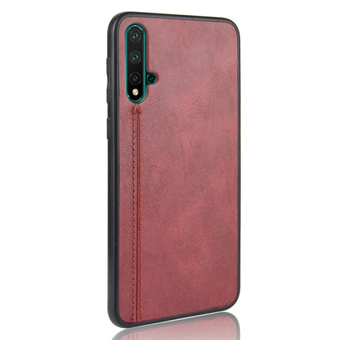 Leather Coated PC + TPU Hybrid Phone Case for Huawei Nova 5 Pro / Nova 5