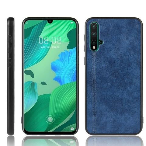 Leather Coated PC + TPU Hybrid Phone Case for Huawei Nova 5 Pro / Nova 5