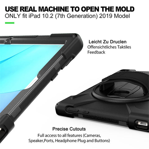 360 Degree Swivel Kickstand PC + Silicone Combo Case with Hand Holder Strap and Pen Slot for Huawei MediaPad M5 10 (10.8") / M5 (Pro) 10.8"