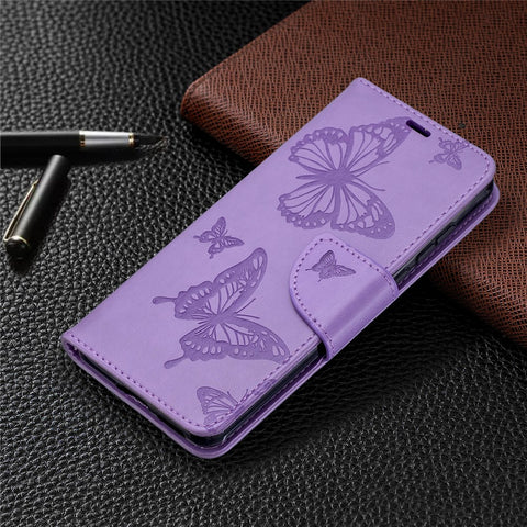 Imprint Butterfly Wallet Leather Stand Case for Huawei P40