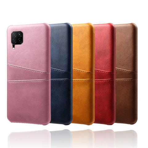 KSQ PU Leather Coated PC Shell with Double Card Slots for Huawei P40 lite/Nova 7i/Nova 6 SE