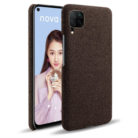 KSQ Cloth Coated Hard Plastic Phone Casing for Huawei P40 lite/nova 6 SE/Nova 7i