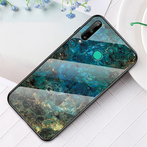Marble Texture Tempered Glass + PC + TPU Hybrid Case for Huawei P40 lite E / Y7p