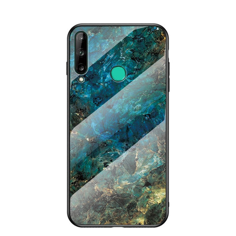 Marble Texture Tempered Glass + PC + TPU Hybrid Case for Huawei P40 lite E / Y7p
