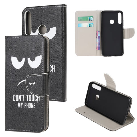 Cross Texture Patterned Stand Leather Shell Wallet Cover for Huawei P40 lite E/Y7p/Honor 9C