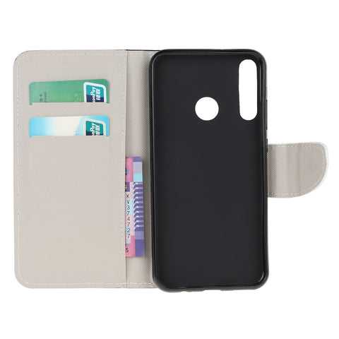 Cross Texture Patterned Stand Leather Shell Wallet Cover for Huawei P40 lite E/Y7p/Honor 9C