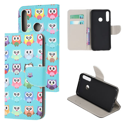 Cross Texture Patterned Stand Leather Shell Wallet Cover for Huawei P40 lite E/Y7p/Honor 9C