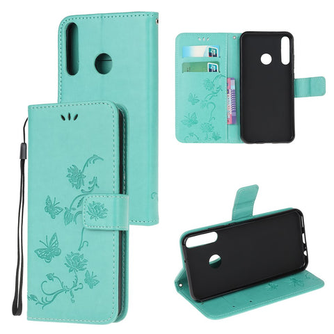 Imprint Butterfly Flower Wallet Leather Cover for  Huawei P40 lite E/Y7p/Honor 9C
