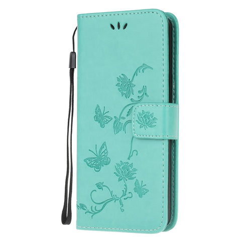 Imprint Butterfly Flower Wallet Leather Cover for  Huawei P40 lite E/Y7p/Honor 9C