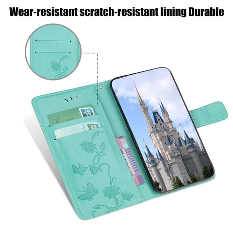 Imprint Butterfly Flower Wallet Leather Cover for  Huawei P40 lite E/Y7p/Honor 9C