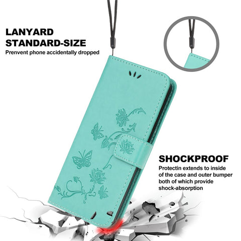 Imprint Butterfly Flower Wallet Leather Cover for  Huawei P40 lite E/Y7p/Honor 9C