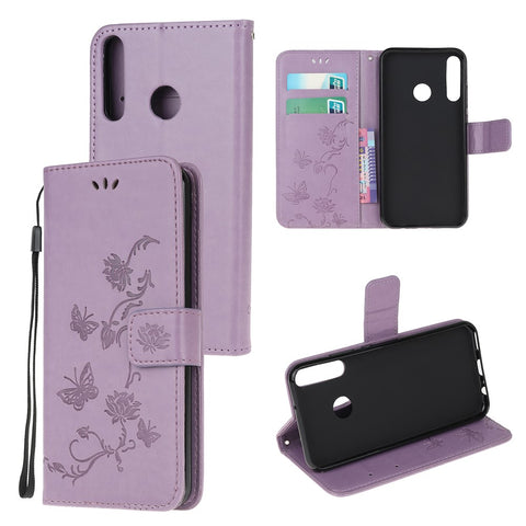 Imprint Butterfly Flower Wallet Leather Cover for  Huawei P40 lite E/Y7p/Honor 9C