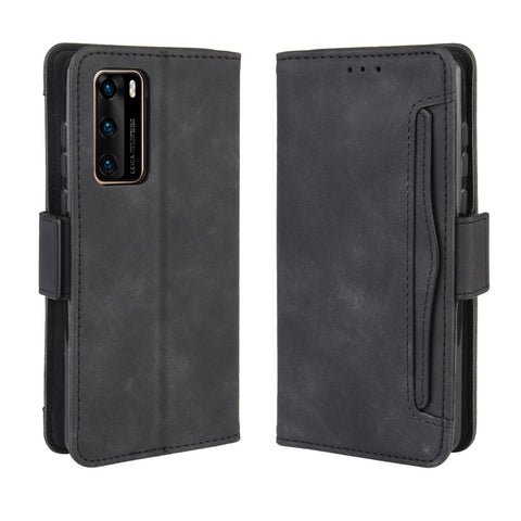 Multiple Card Slots Leather Wallet Stand Shell for Huawei P40
