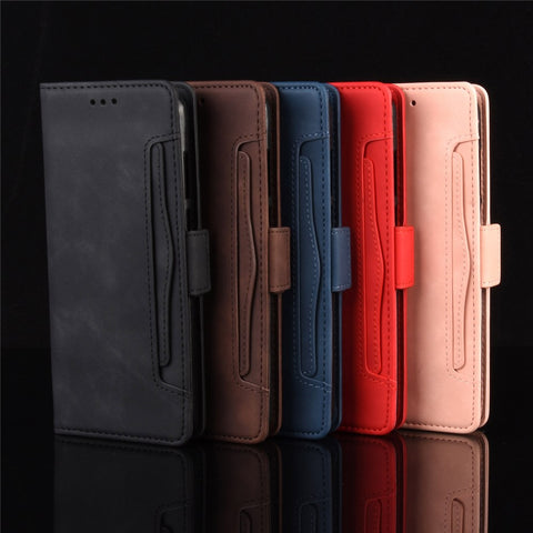 Multiple Card Slots Leather Wallet Stand Shell for Huawei P40