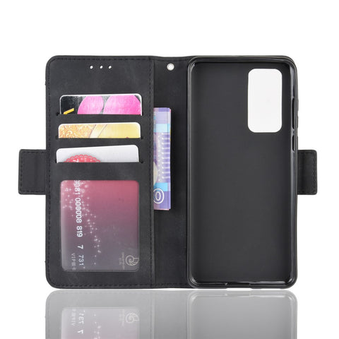 Multiple Card Slots Leather Wallet Stand Shell for Huawei P40