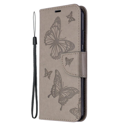 Imprint Butterfly Leather Wallet Case for Huawei P40 Lite E / Y7p
