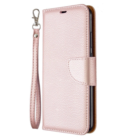 Litchi Skin Wallet Leather Phone Case with Strap for Huawei P40 lite E/Y7p/Honor 9C