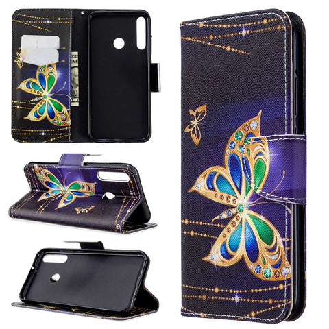 Pattern Printing Leather Wallet Case for Huawei P40 lite E / Y7p