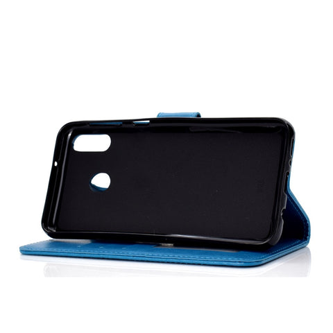 Imprint Flower Leather Wallet Stand Case for Huawei P40 lite E / Y7p