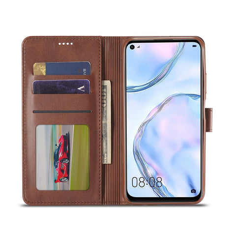 LC.IMEEKE Leather Wallet Stand Case for Huawei P40 Lite/Nova 6 SE/Nova 7i