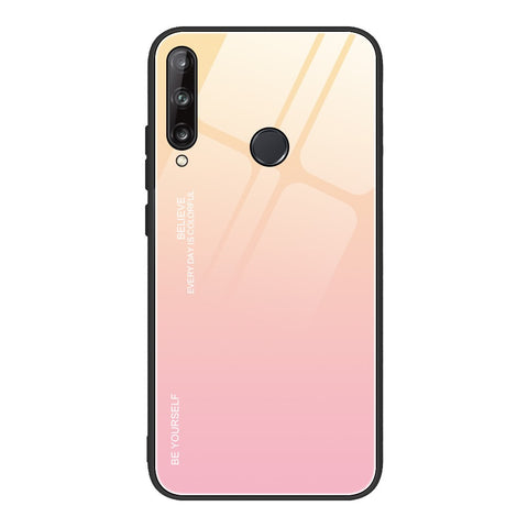 Gradient Color Tempered Glass + PC + TPU Phone Case Shell for Huawei P40 lite E/Y7p/Honor 9C