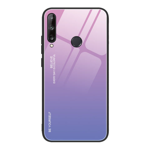 Gradient Color Tempered Glass + PC + TPU Phone Case Shell for Huawei P40 lite E/Y7p/Honor 9C