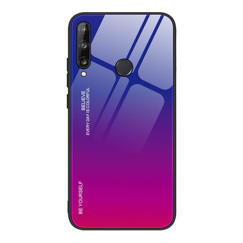 Gradient Color Tempered Glass + PC + TPU Phone Case Shell for Huawei P40 lite E/Y7p/Honor 9C