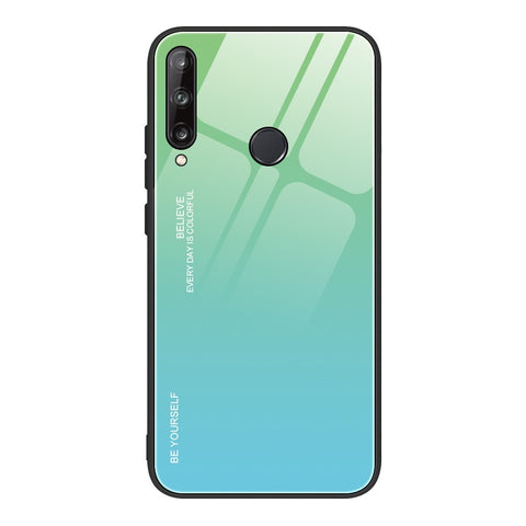 Gradient Color Tempered Glass + PC + TPU Phone Case Shell for Huawei P40 lite E/Y7p/Honor 9C
