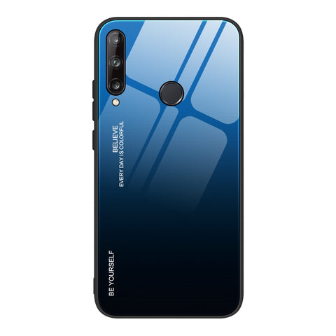 Gradient Color Tempered Glass + PC + TPU Phone Case Shell for Huawei P40 lite E/Y7p/Honor 9C