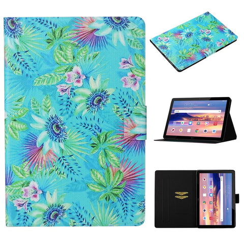 Pattern Printing Card Slots Flip Leather Tablet Shell for Huawei MediaPad T5 10