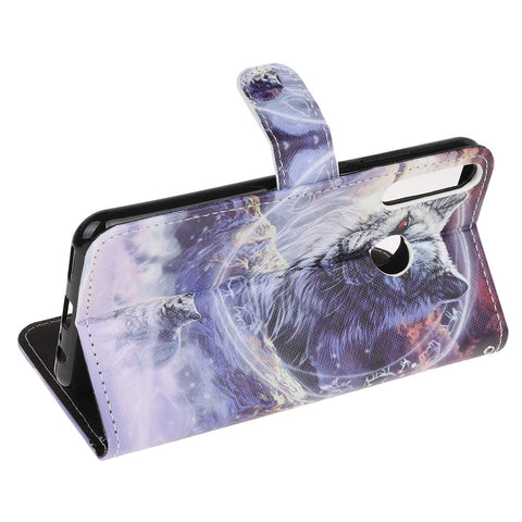 Pattern Printing Cross Texture Leather Wallet Cover with Strap for Huawei P40 Lite E / Y7p