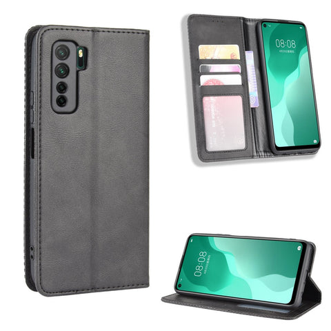 Auto-absorbed Retro Leather Flip Protective Cover for Huawei nova 7 SE/P40 lite 5G