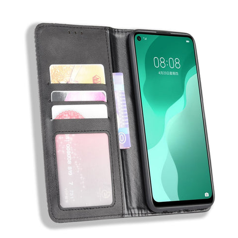 Auto-absorbed Retro Leather Flip Protective Cover for Huawei nova 7 SE/P40 lite 5G
