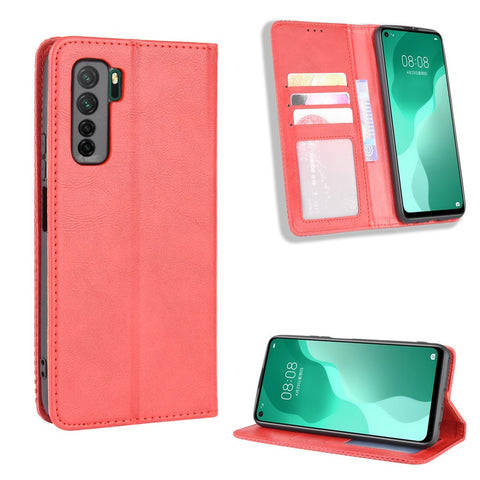 Auto-absorbed Retro Leather Flip Protective Cover for Huawei nova 7 SE/P40 lite 5G