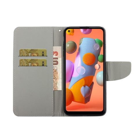 Pattern Printing Magnetic Leather Wallet Case with Strap for Huawei P40 lite E/Y7p/Honor 9C
