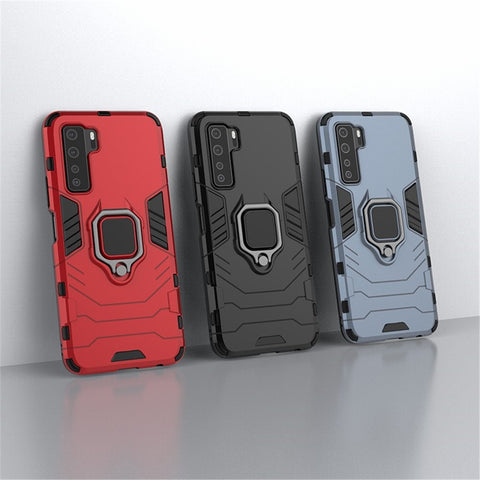 Ring Holder Kickstand PC TPU Combo Phone Cover for Huawei nova 7 SE/P40 Lite 5G