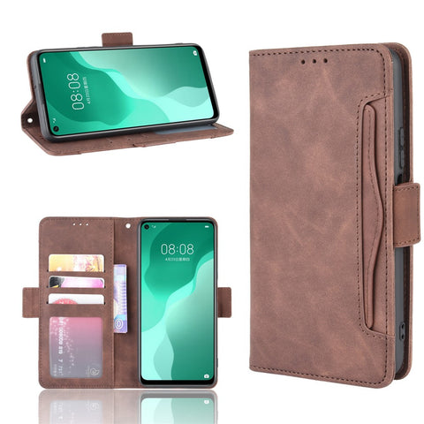 PU Leather with Multiple Card Slots Mobile Phone Shell for Huawei nova 7 SE/P40 Lite 5G