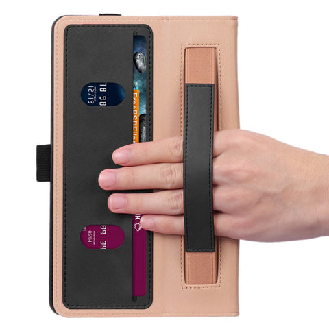 WY-2099 for Huawei MatePad T8 Leather Tablet Case with Elastic Band and Hand Strap