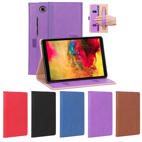 WY-2099 for Huawei MatePad T8 Leather Tablet Case with Elastic Band and Hand Strap
