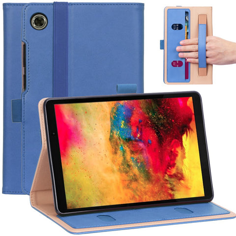 WY-2099 for Huawei MatePad T8 Leather Tablet Case with Elastic Band and Hand Strap