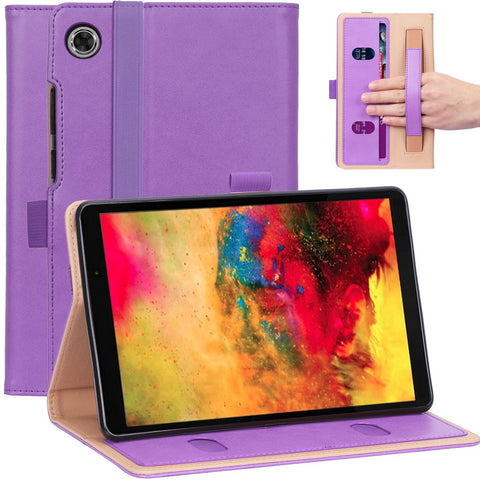 WY-2099 for Huawei MatePad T8 Leather Tablet Case with Elastic Band and Hand Strap